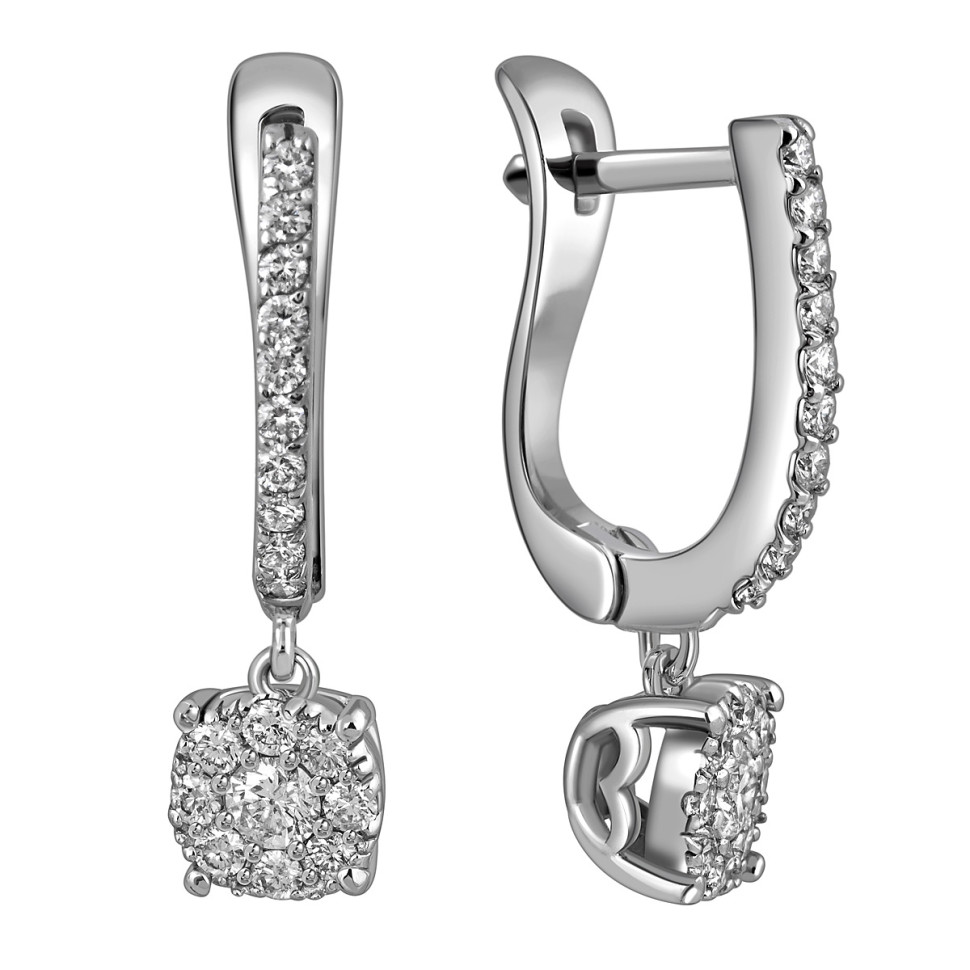 Серьги из белого золота с бриллиантами (050668)