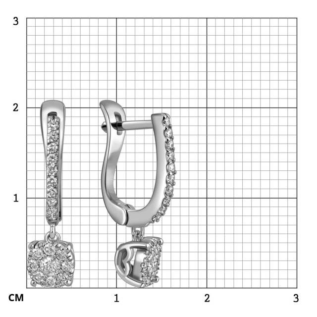 Серьги из белого золота с бриллиантами (050668)
