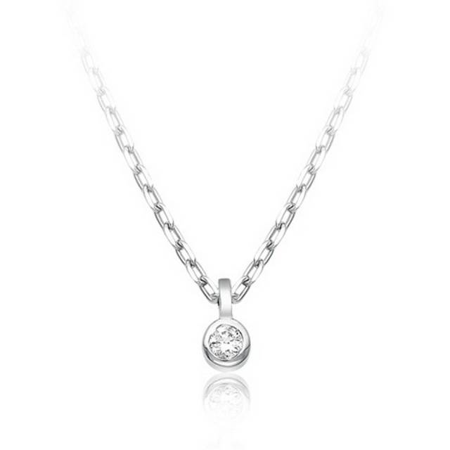 Колье из белого золота с бриллиантом (031238)