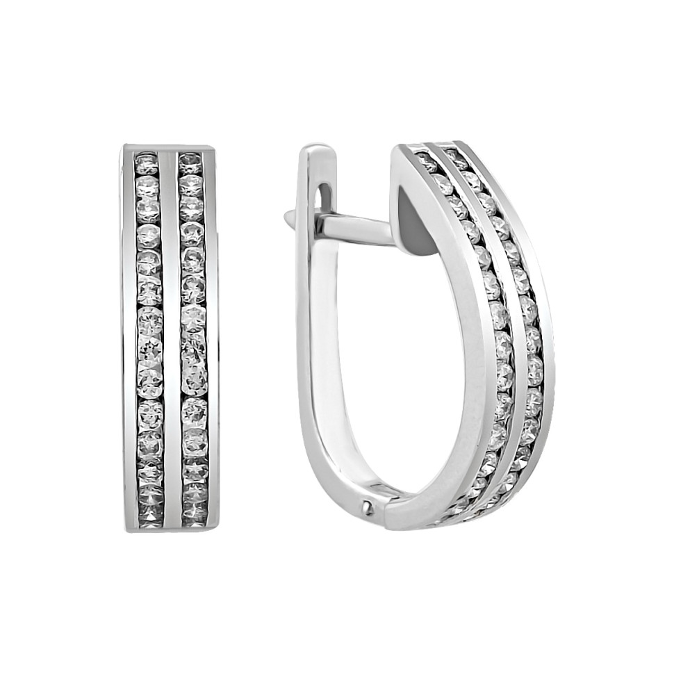 Серьги из белого золота с бриллиантами (014544)