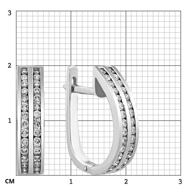 Серьги из белого золота с бриллиантами (014544)