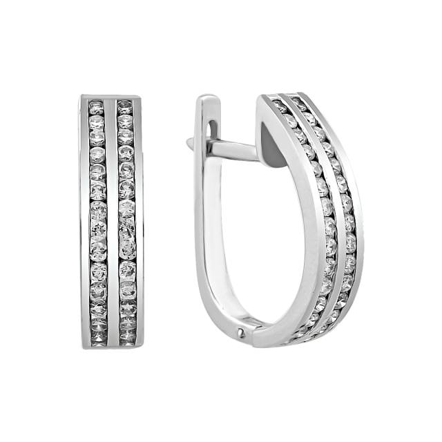 Серьги из белого золота с бриллиантами (014544)