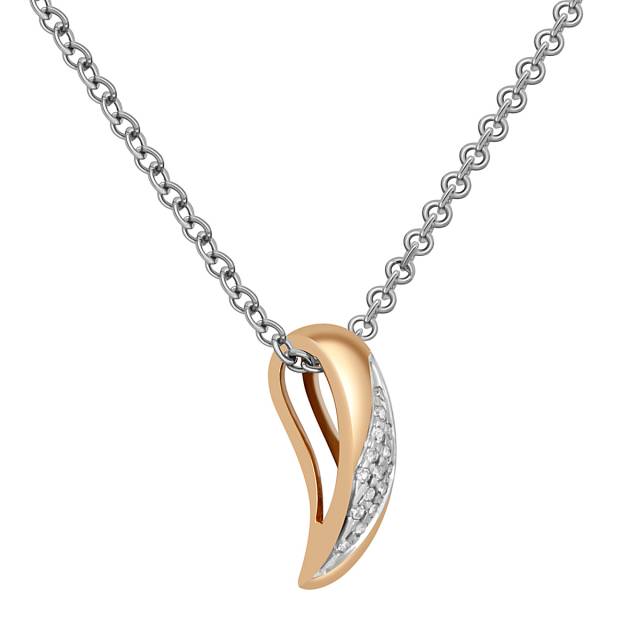 Кулон из красного золота с бриллиантами (045530)