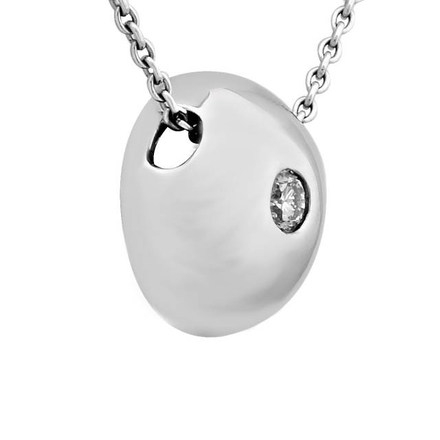 Колье из белого золота с бриллиантом (020033)