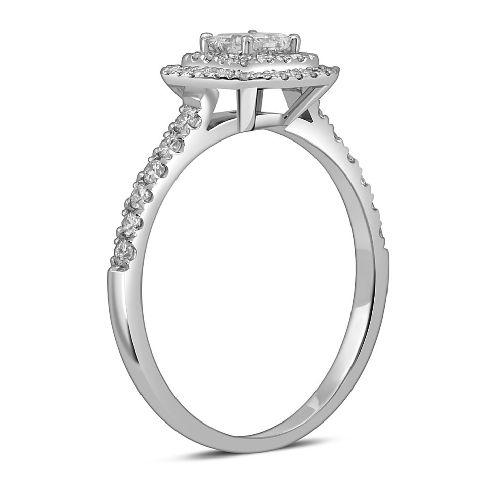 Кольцо из белого золота с бриллиантами (053732)