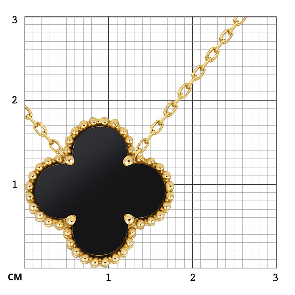 Колье из жёлтого золота с ониксом (057834)