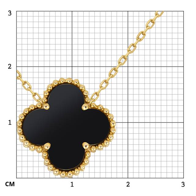 Колье из жёлтого золота с ониксом (057834)