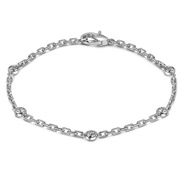 Браслет из белого золота с бриллиантами (060967)