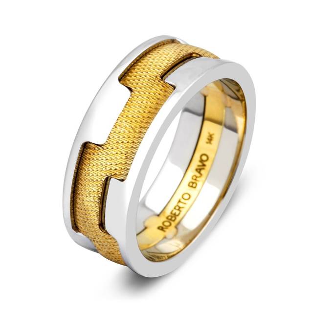 Обручальное кольцо из комбинированного золота Roberto Bravo (000880)