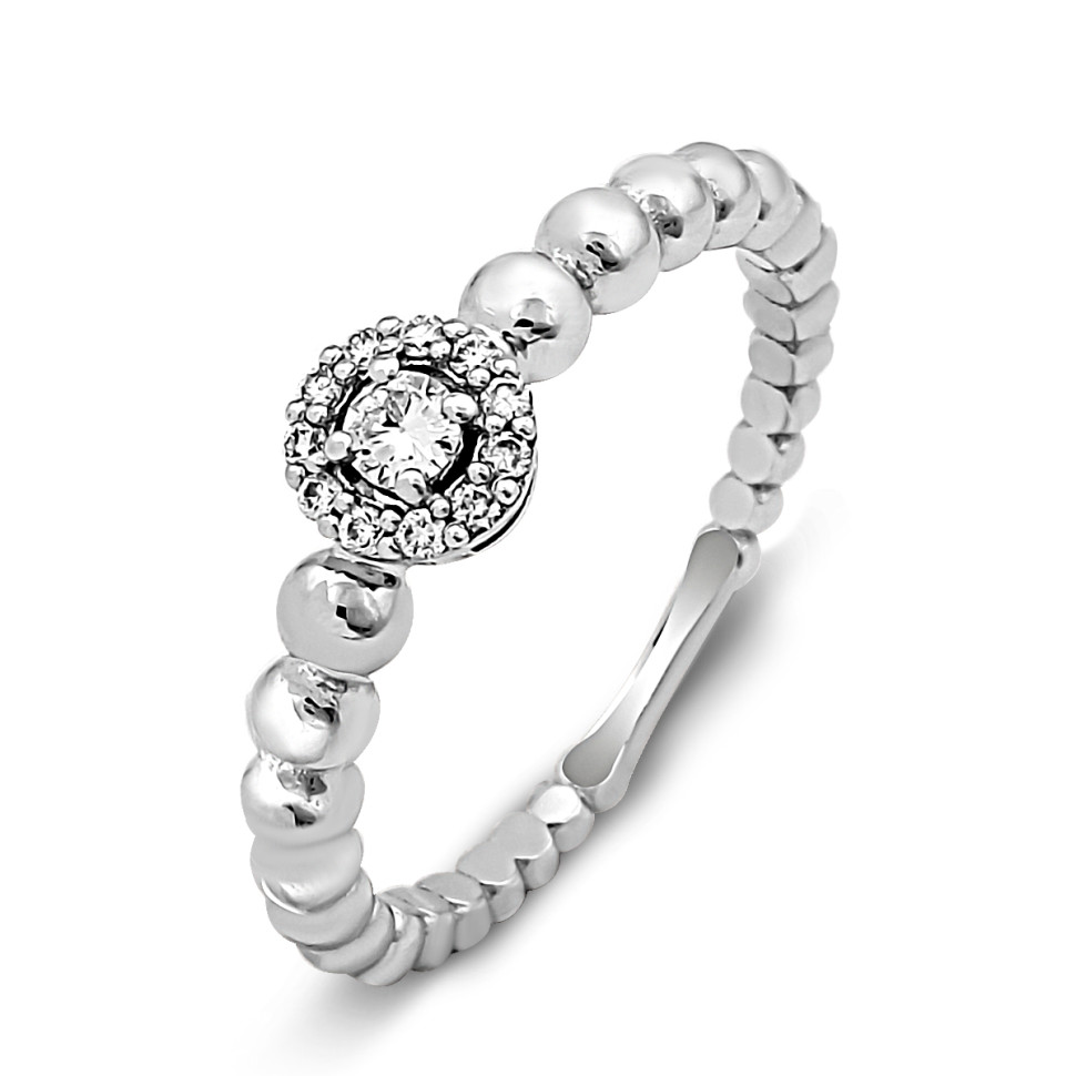 Кольцо из белого золота с бриллиантами (027532)