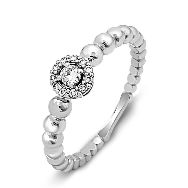 Кольцо из белого золота с бриллиантами (027532)