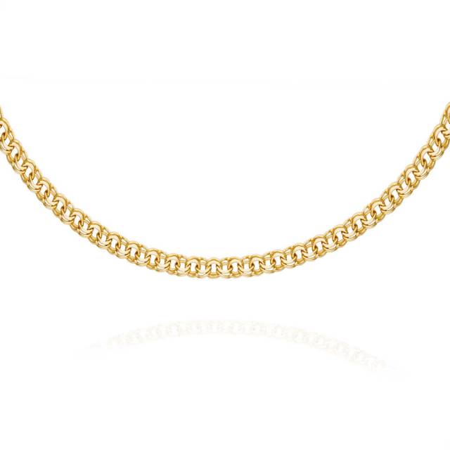 Цепь из жёлтого золота, плетение Гарибальди (047349)