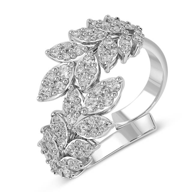 Кольцо из белого золота с бриллиантами (060224)