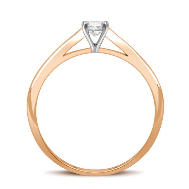 Помолвочное кольцо из красного золота с бриллиантом (039383)