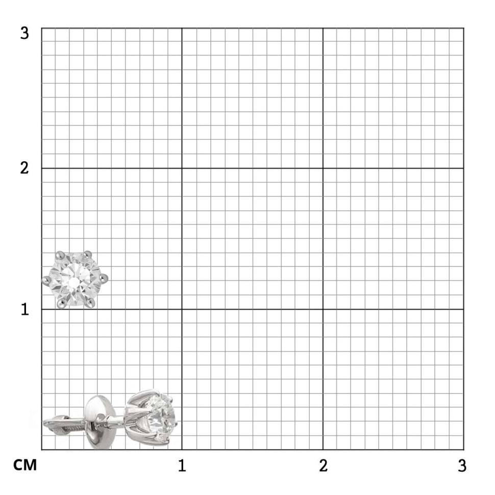 Серьги пусеты  из белого золота с бриллиантами (030398)