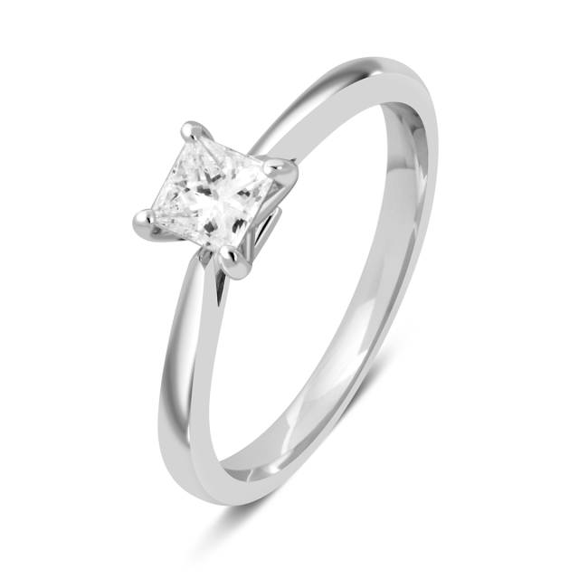 Помолвочное  кольцо из платины с бриллиантом (050593)