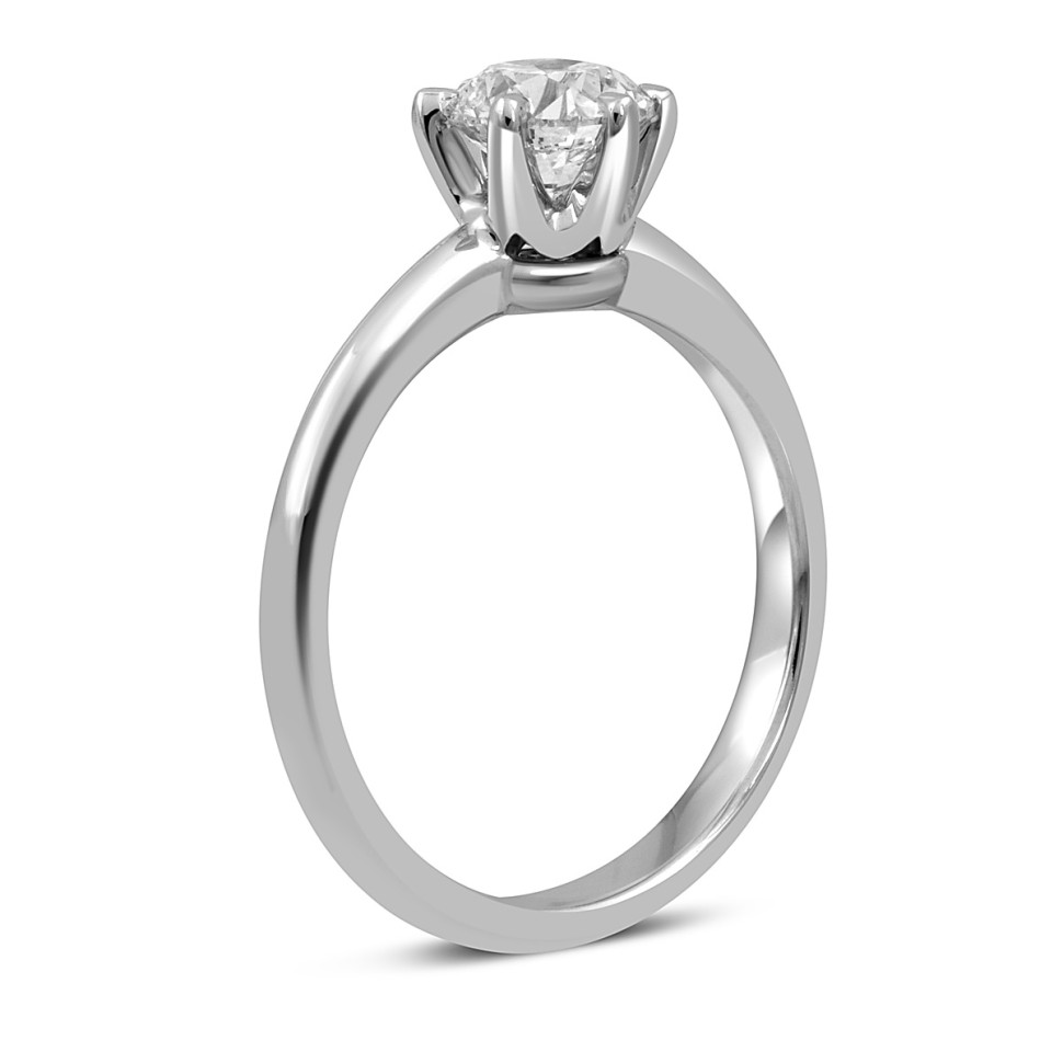 Помолвочное кольцо из белого золота с бриллиантом 