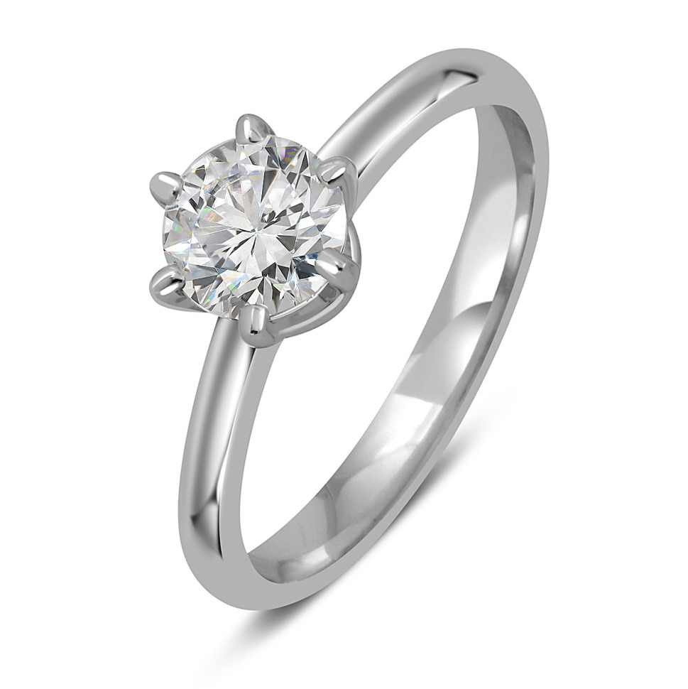 Помолвочное кольцо из белого золота с бриллиантом