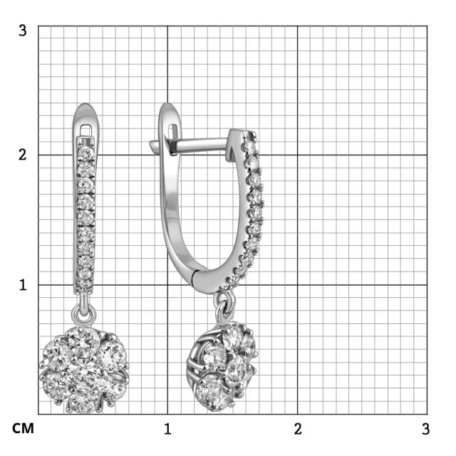 Серьги из белого золота с бриллиантами (025219)
