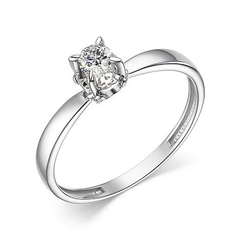 Помолвочное кольцо из белого золота с бриллиантами (053647)