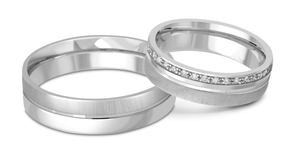 Обручальное кольцо из белого золота (040981)