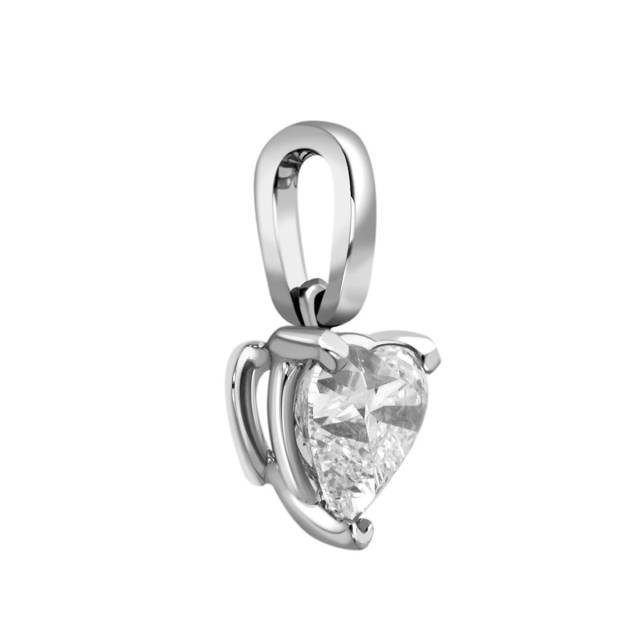 Кулон из белого золота с бриллиантом (028117)