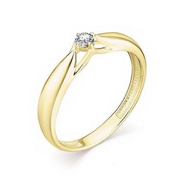 Помолвочное кольцо из жёлтого золота с бриллиантом (034326)