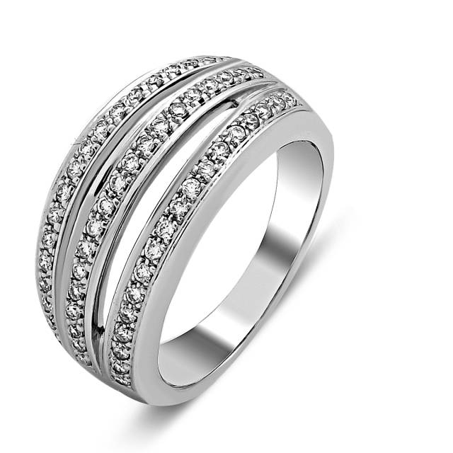 Кольцо из белого золота с бриллиантами (020023)