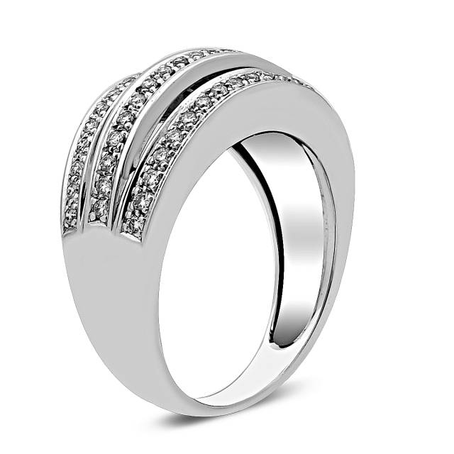 Кольцо из белого золота с бриллиантами (020023)