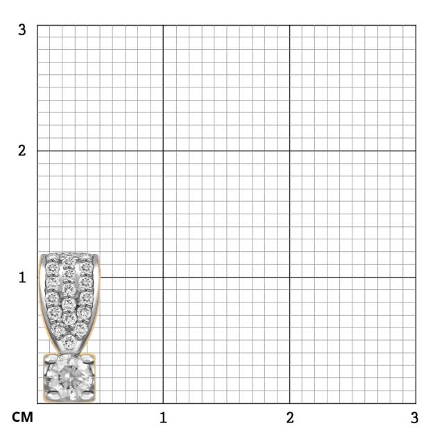 Кулон из комбинированного золота с бриллиантами (025696)