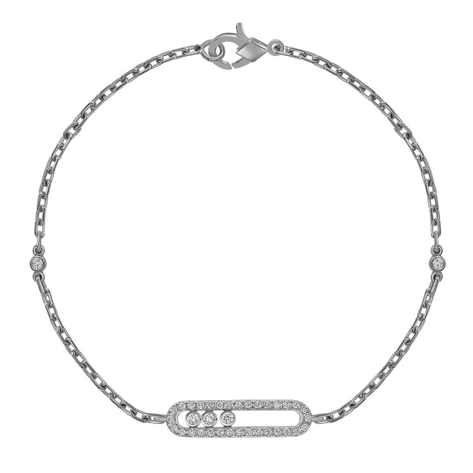 Браслет из белого золота с бриллиантами (061564)