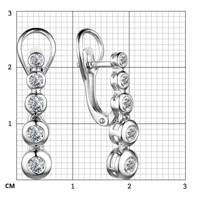 Серьги из белого золота с бриллиантами (055174)