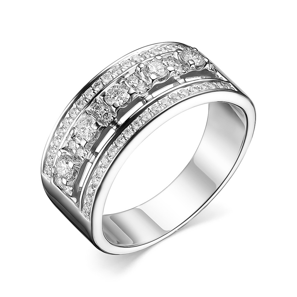 Кольцо из белого золота с бриллиантами (057741)