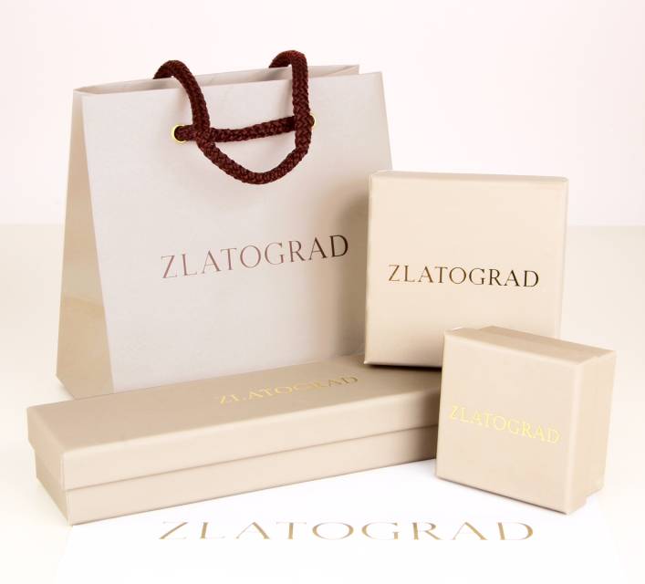 Серьги пусеты из белого золота с фианитами (023062)