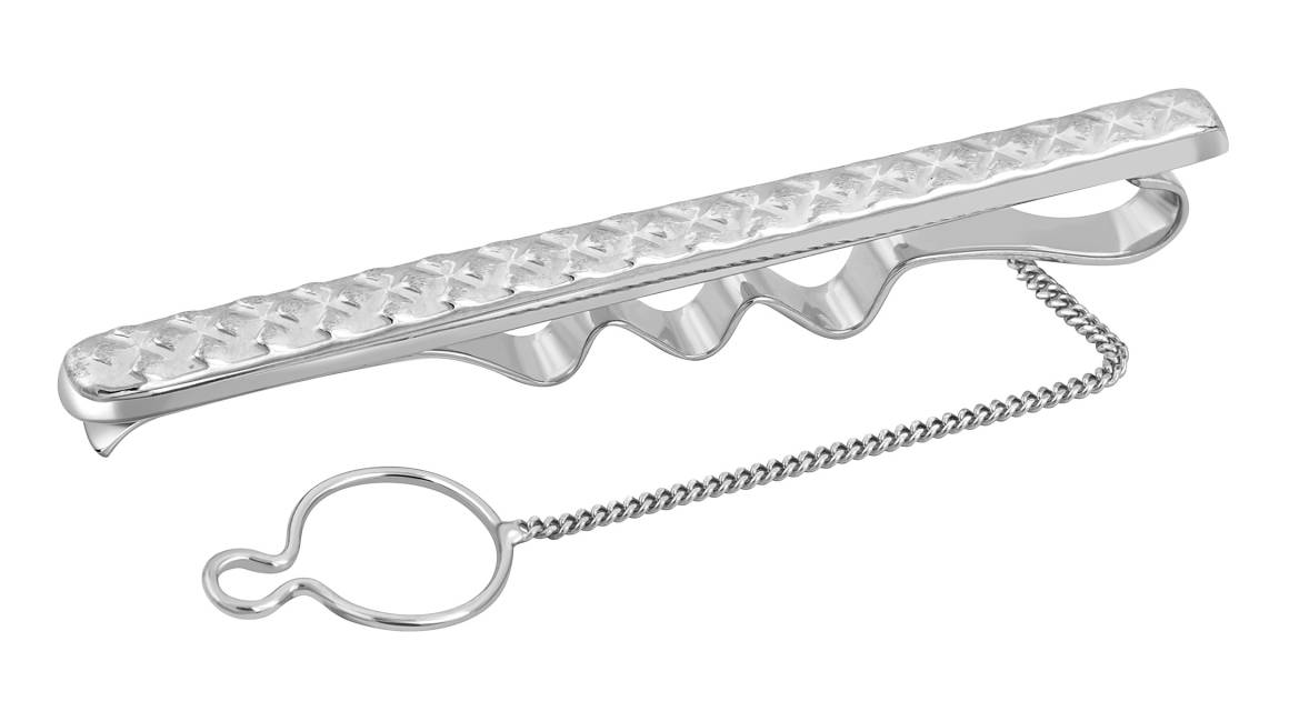 Зажим для галстука из белого золота (042662)