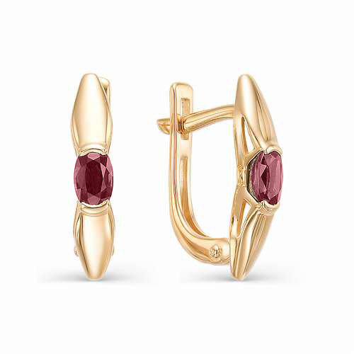 Серьги из красного золота с рубинами (036194)
