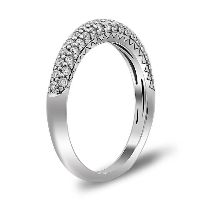 Кольцо из белого золота с бриллиантами (018537)