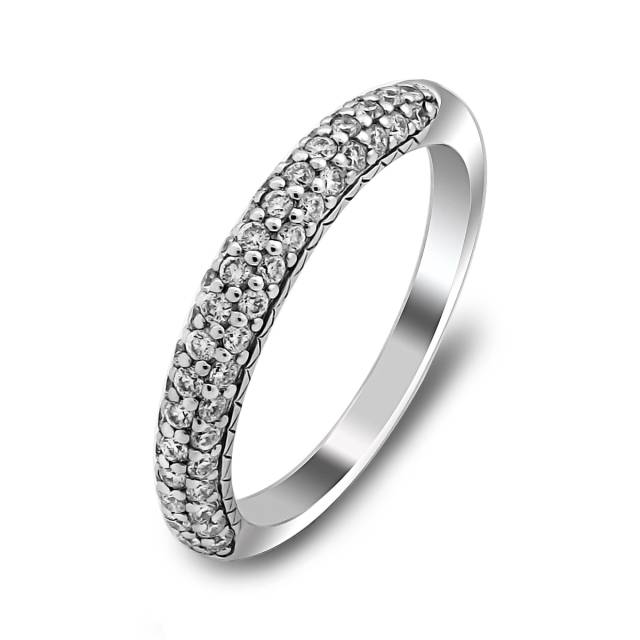 Кольцо из белого золота с бриллиантами (018537)