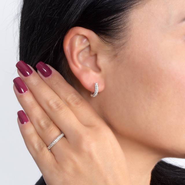 Кольцо из белого золота с бриллиантами (018537)