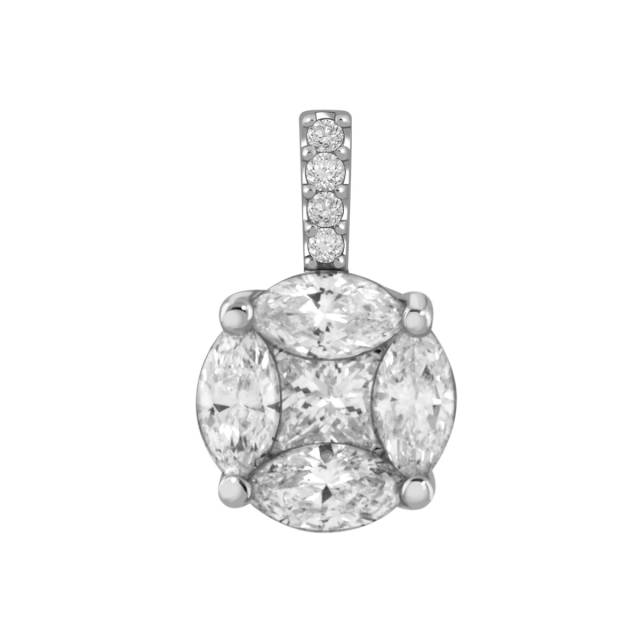 Кулон из белого золота с бриллиантами (049057)