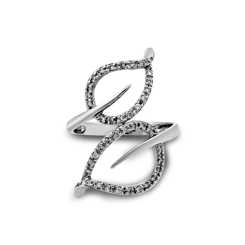 Кольцо из белого золота с бриллиантами (022359)