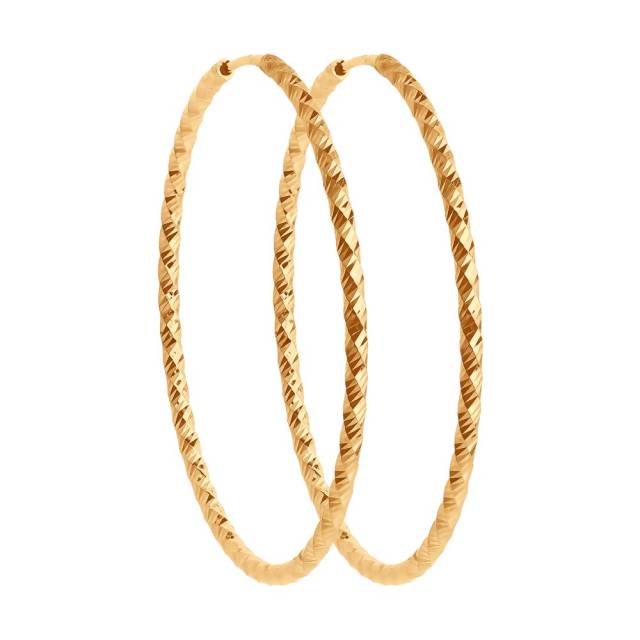 Серьги конго из красного золота (043213)