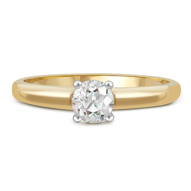 Помолвочное кольцо из комбинированного золота с бриллиантом (049446)