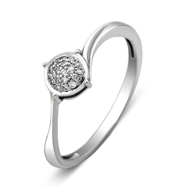 Кольцо из белого золота с бриллиантами (010725)