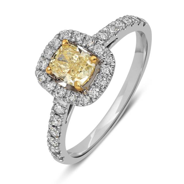 Помолвочное кольцо из белого золота с бриллиантами (054470)