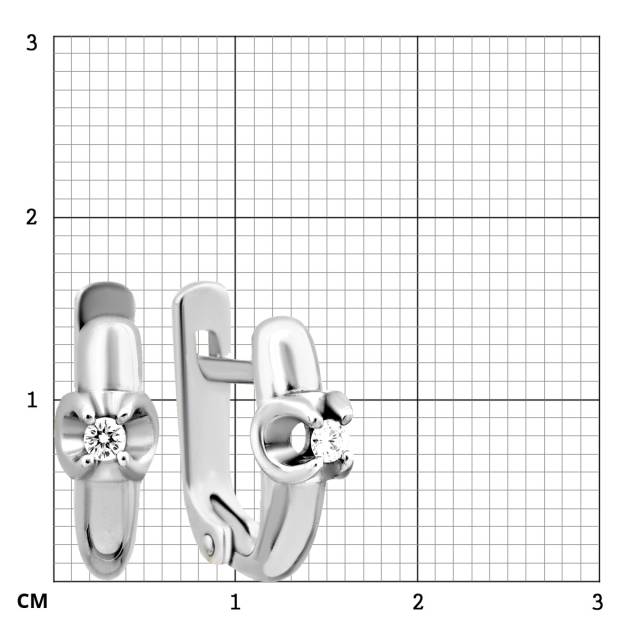 Серьги из белого золота с бриллиантами (023368)