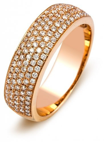 Кольцо с бриллиантами из красного золота 17.25