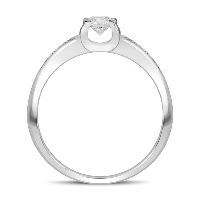 Помолвочное кольцо из платины с бриллиантами (046813)