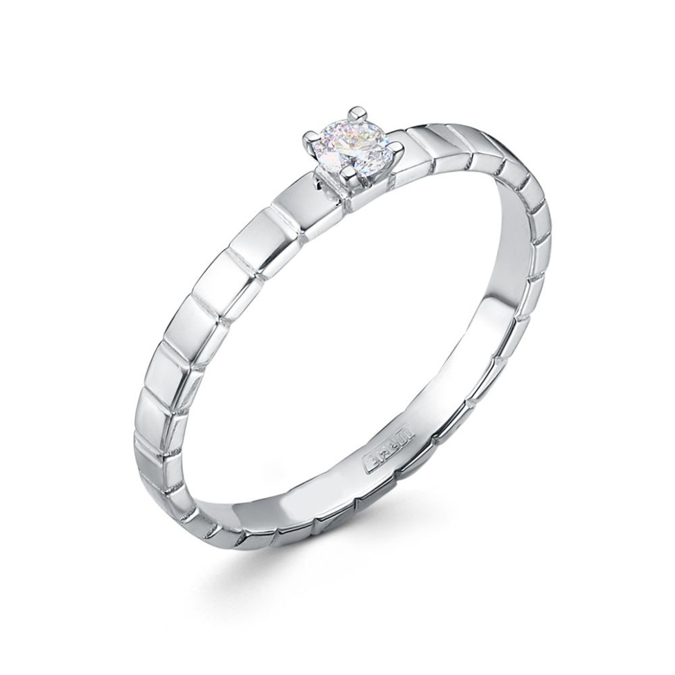 Помолвочное кольцо из платины с бриллиантом (058021)