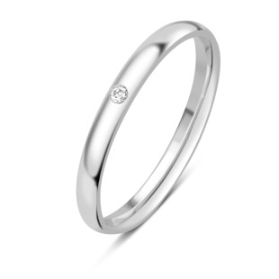 Обручальное кольцо из платины с бриллиантом (042180)